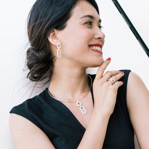 Boucles d'oreilles en argent 925 rhodié