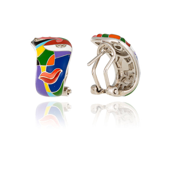 Oeil boucles d’oreilles colorées