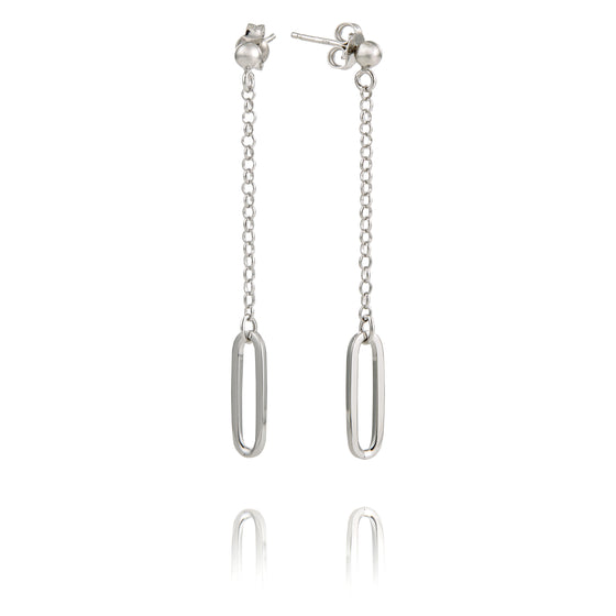 Maillon silver earrings