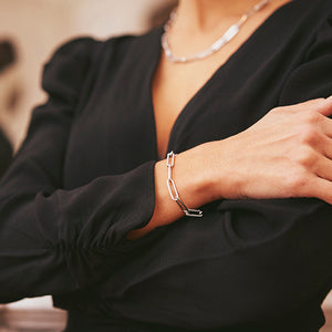 bracelet chaine argent massif