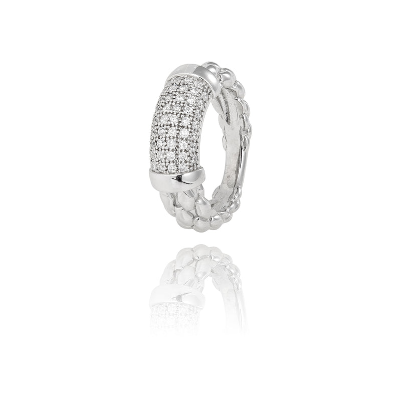 Bague argent avec oxydes de zirconium