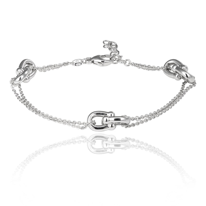 Bracelet équitation en argent massif