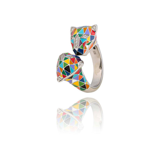 bague panthère en argent 925 rhodié