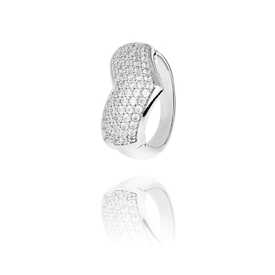 bague argent massif en v