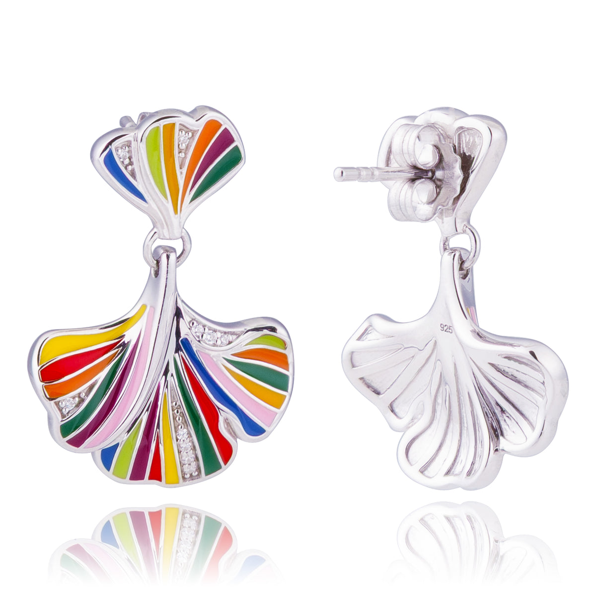 boucle oreille femme en argent ginkgo