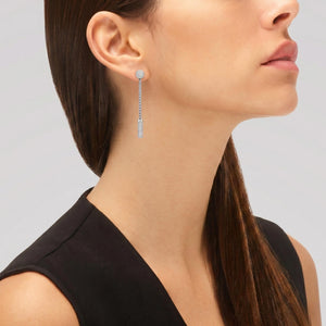  boucles d'oreilles pendantes Vague en argent massif 