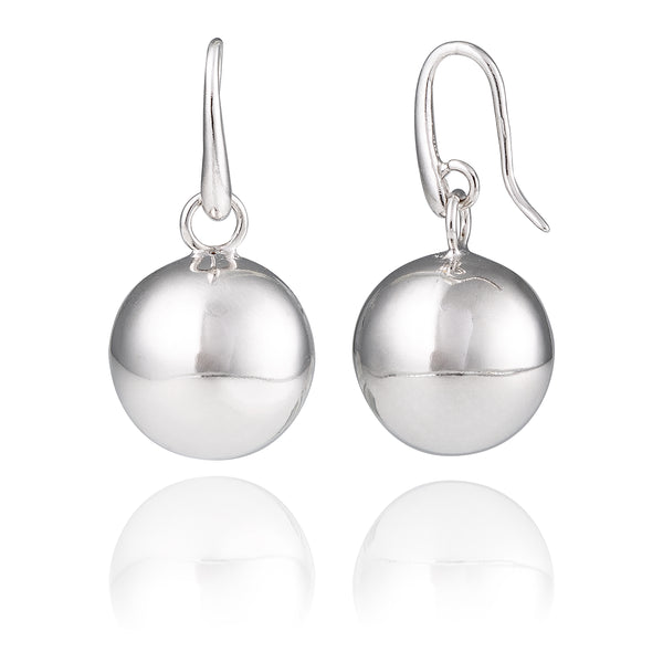 Boucles d'oreilles sphère en argent 925 rhodié