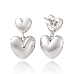 boucles d'oreilles cœur pendantes