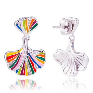 Boucles d'oreilles feuille de Ginkgo