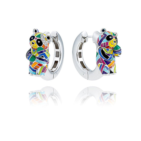 créoles panda pour femme