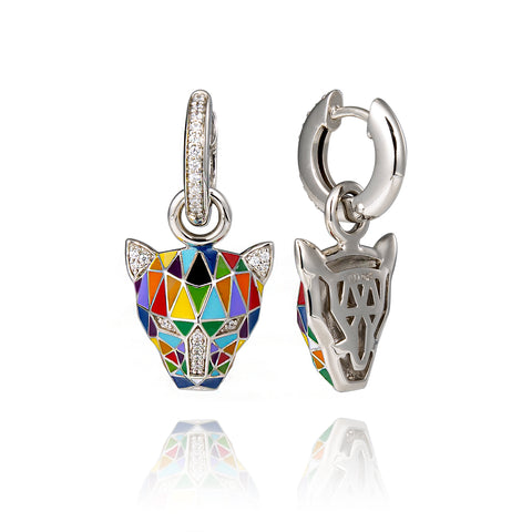 Créoles panthère en argent