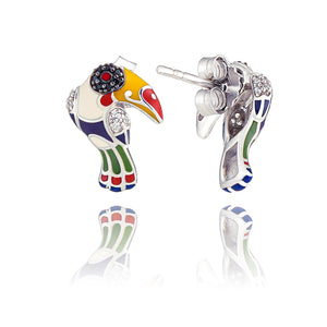 boucles d'oreilles argent 925 oiseau