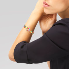 Bracelet d'été pour femme en argent coloré