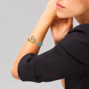 Jonc oiseau Paon en argent 925 pour femme