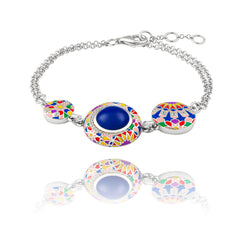 bracelet en argent coloré massif pour femme