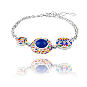 bracelet en argent coloré massif pour femme
