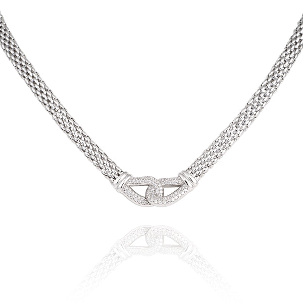 collier en argent anneaux entrelacés