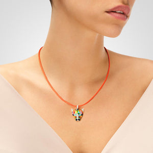 collier femme orange