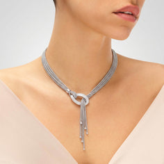 Collier sautoir en argent massif