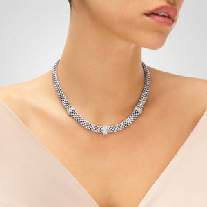 collier en argent massif avec oxydes de zirconium