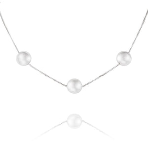 collier en argent avec perle