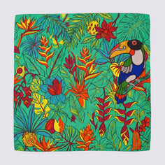 foulard toucan exotique en soie