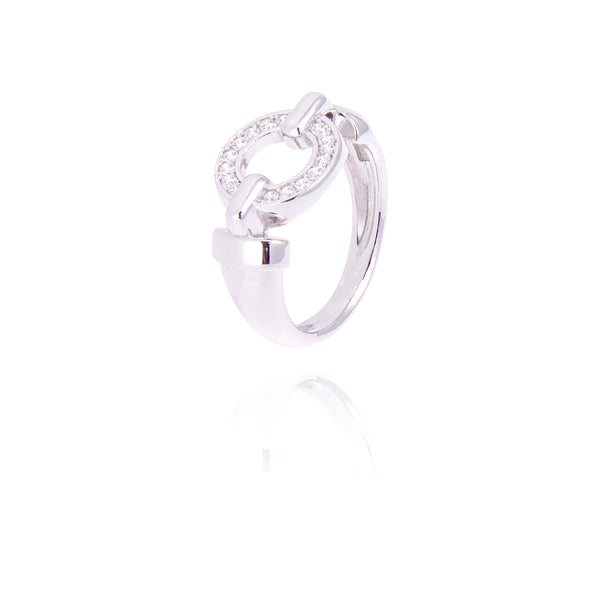 Bague en argent rhodié pour femme