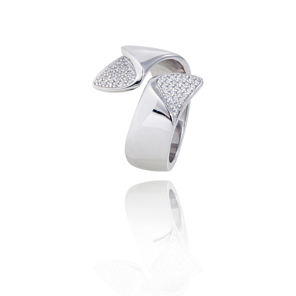 Bague argent vague pour femme