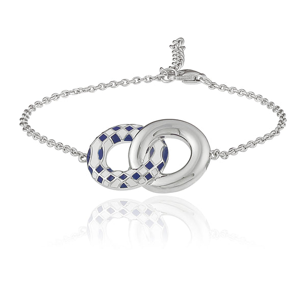 Bracelet argent été bleu blanc