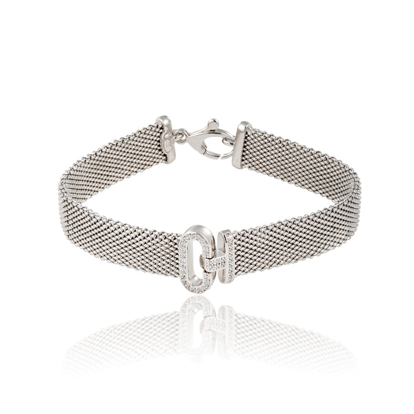 Bracelet argent massif et oxydes