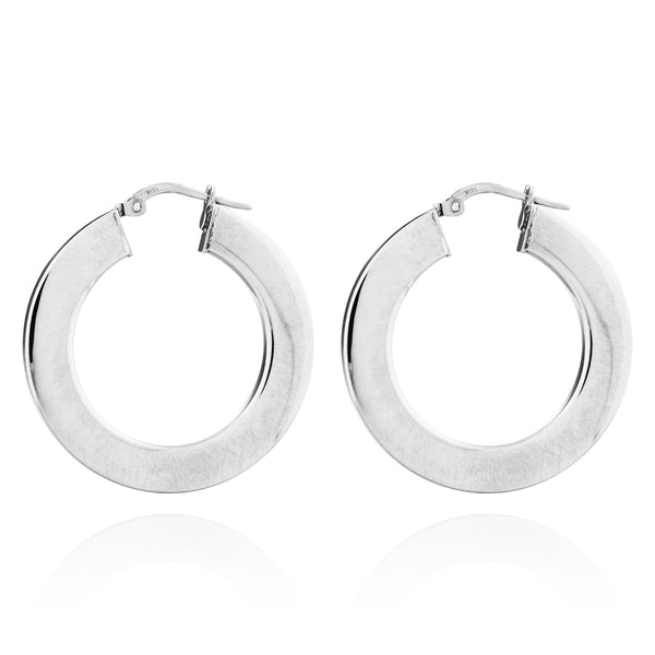 Créoles plates en argent 925 pour femme