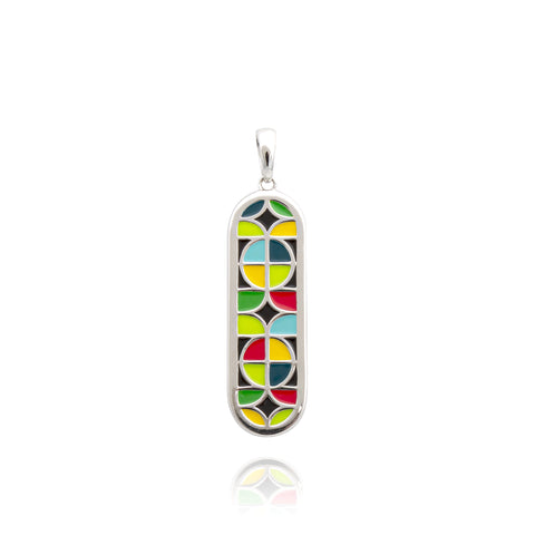 cartouche pendentif allongé en argent