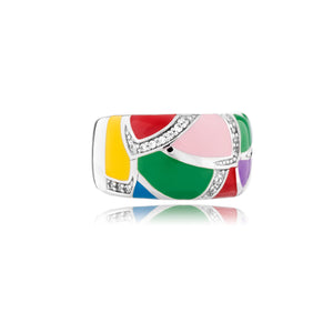 Bague colorée en argent