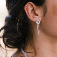 Boucle d'oreilles en argent pendantes pour femme