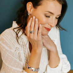 grosse bague argent multicolore