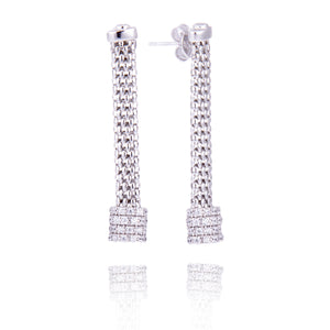 Boucles d'oreilles en argent massif et oxydes