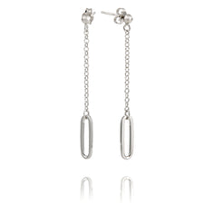 Maillon silver dangling earrings