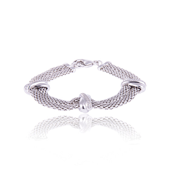 Gros bracelet en maille argent souple