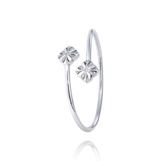 Lily flower silver bangle