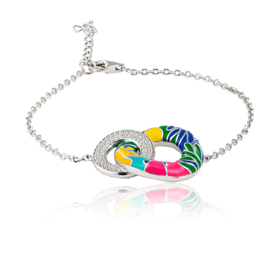 bracelet double anneau en argent