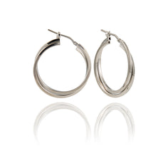 Tupai silver hoop earrings 30 mm