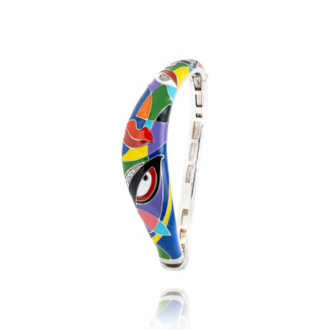 Jonc en argent rigide motif Œil 