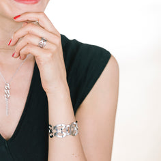 Manchette argent pour femme