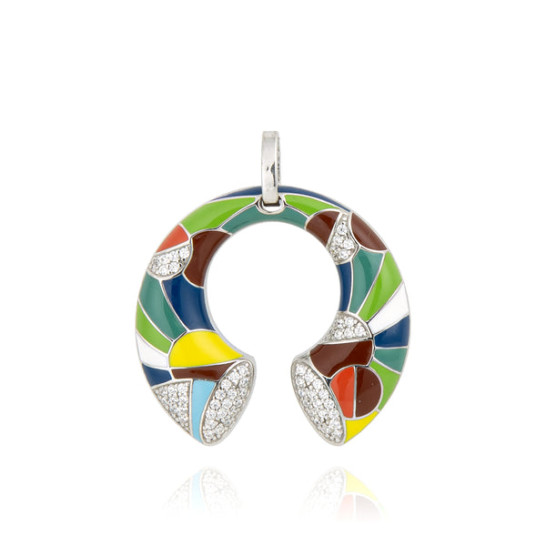 pendentif argent savane coloré